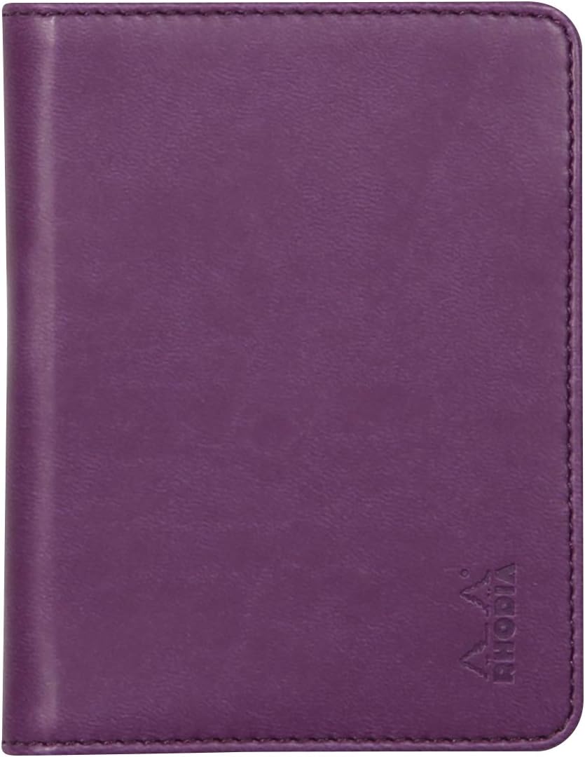 RHODIA 211006C - Notebook and Document Holder Rhodiarama N°11 Purple - for Notepads or Notebooks of A7 Format (7.4 x 10.5 cm) - Premium Italian Faux Leather - Rhodiarama Collection