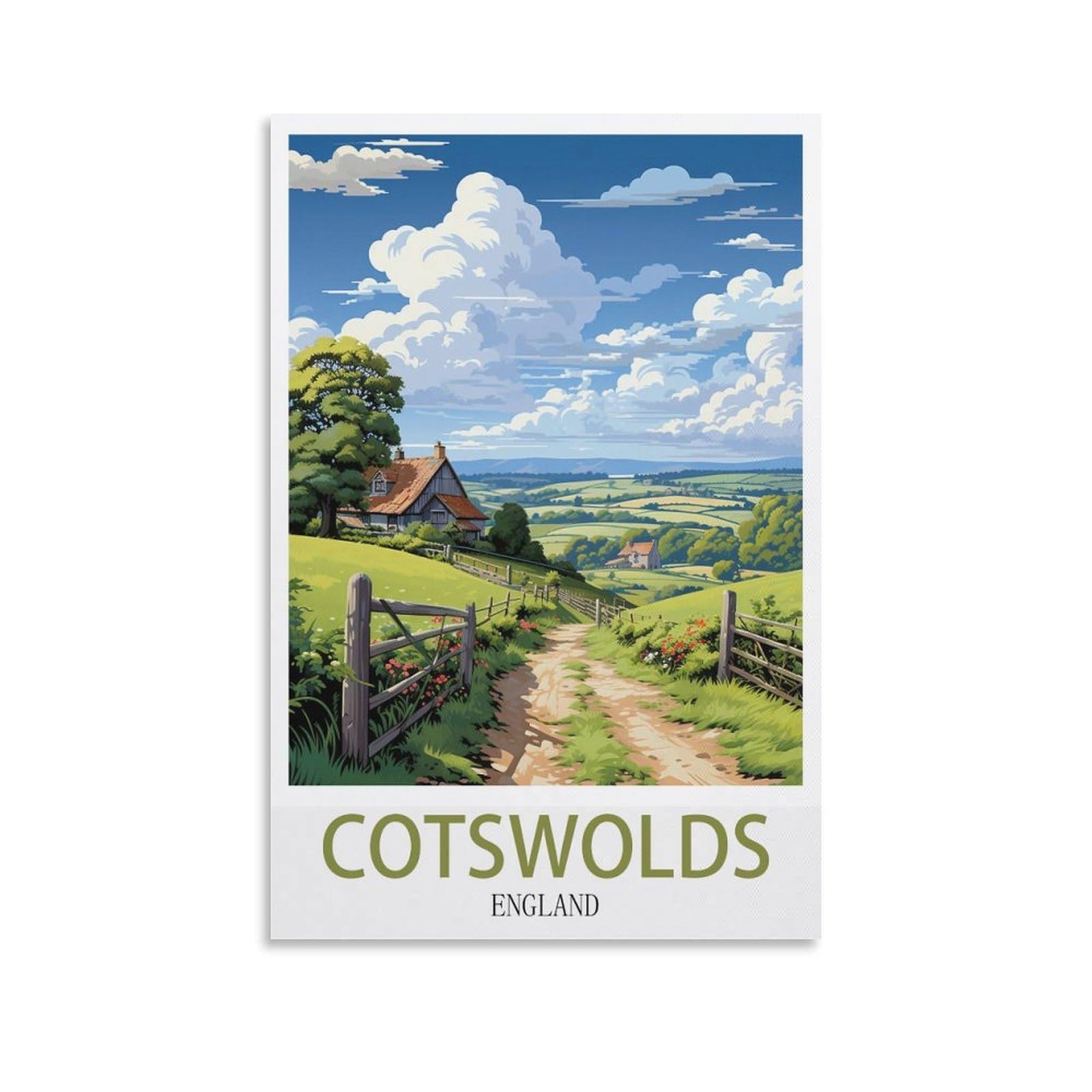 EZMLFA DIY 5D Diamond Painting Kits for Adults,Cotswolds England DIY Diamond Art Kits Gem Painting Crafts for Home Wall Decor 50x60cm