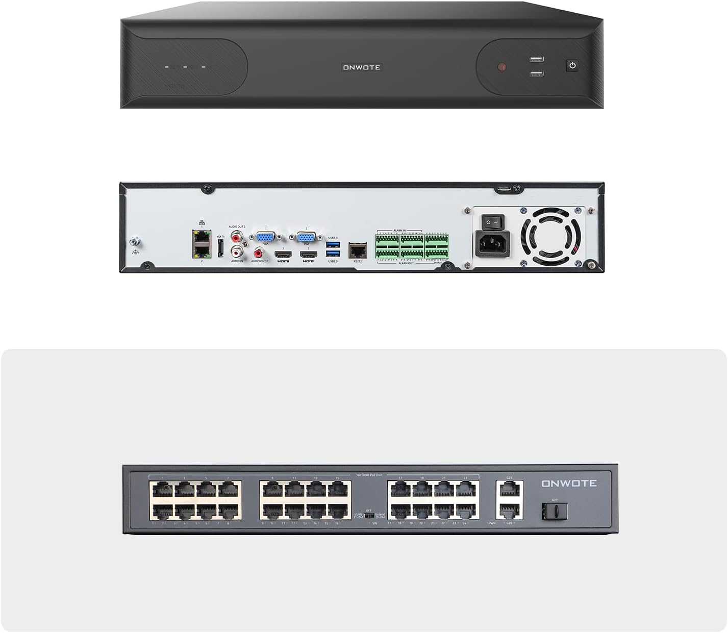 ONWOTE 32MP 64 Channel NVR with (1) 24 Ports Ethernet PoE Switch