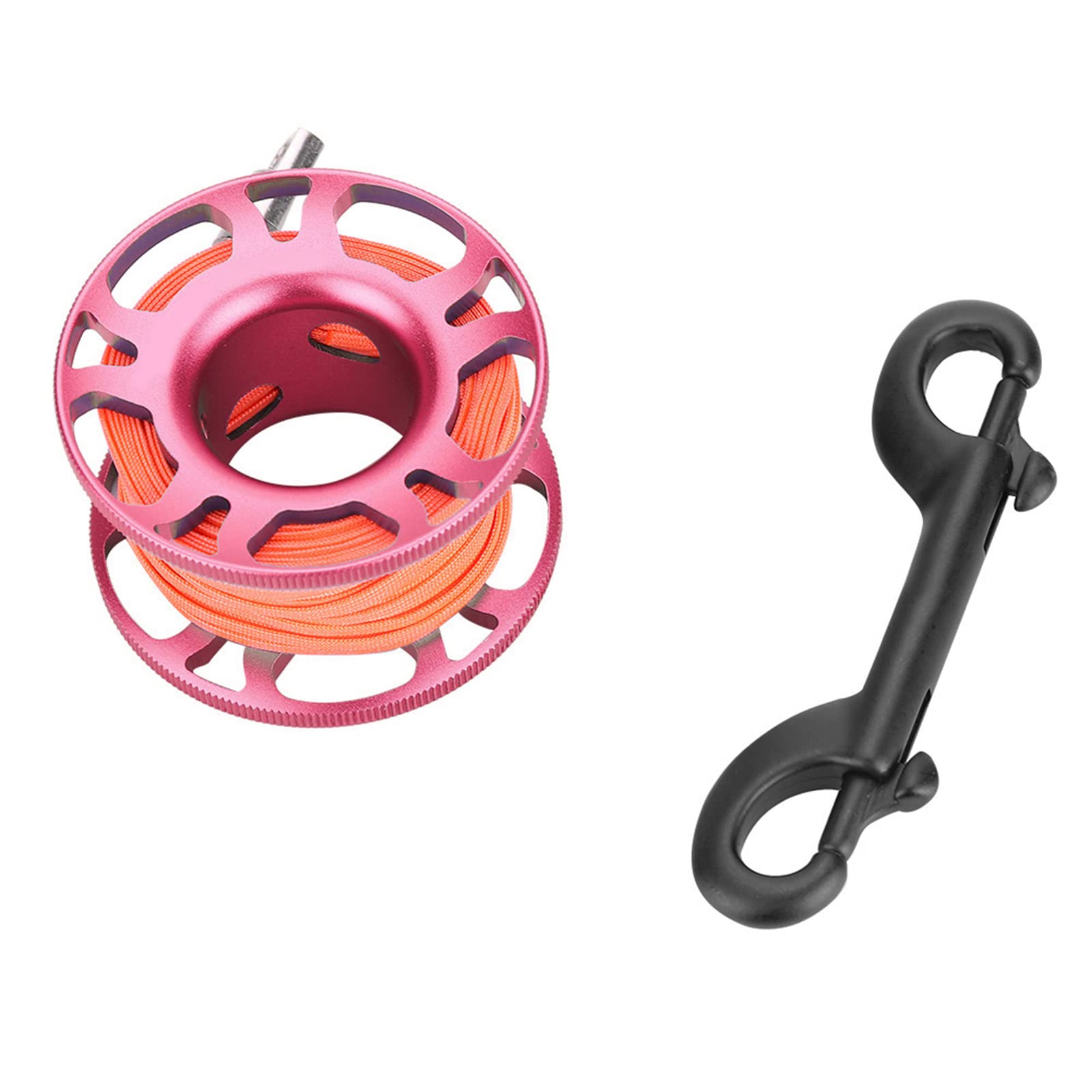 Keep Diving Aviation Aluminium Finger Reel Clip Scuba Diving Tech Spool 15m Line (Hellrosa)