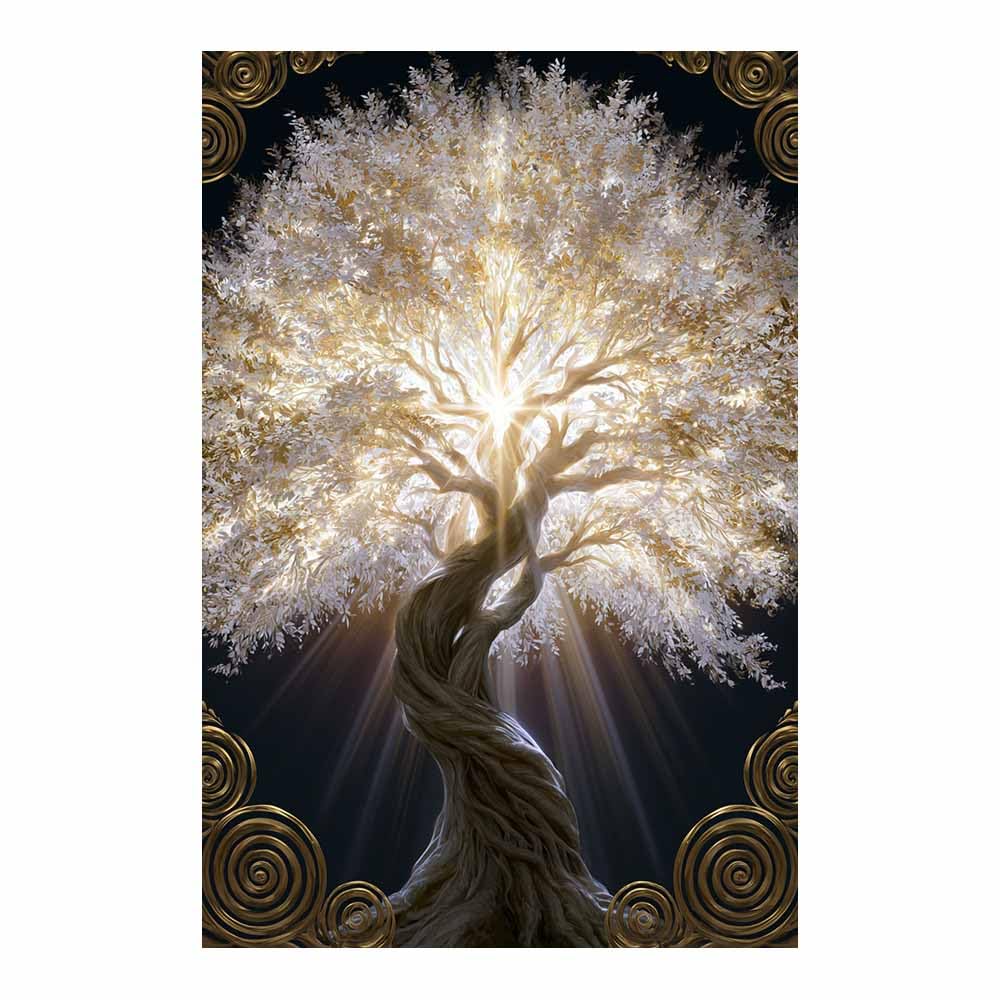HOQIU Canvas Wall Art Abstract Blues tree tree poster, landscape wall art, for Living Room Bedroom Bathroom.(Multicolor)-60x80cm Unframed