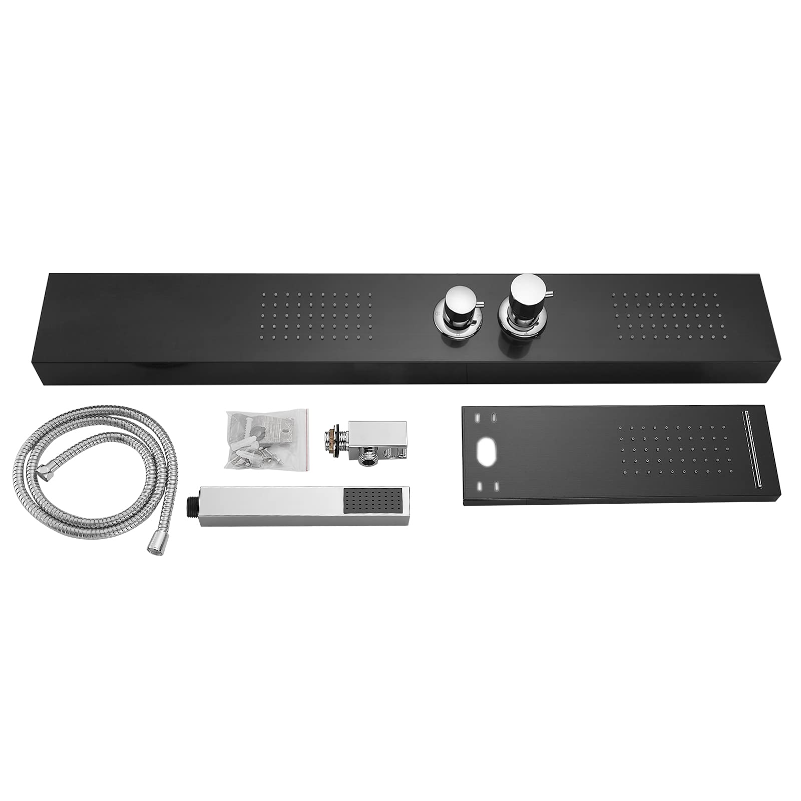 Panel de ducha de acero inoxidable 304, con soporte de pared, alcachofa de ducha 4 en 3, multifunción, con termostato