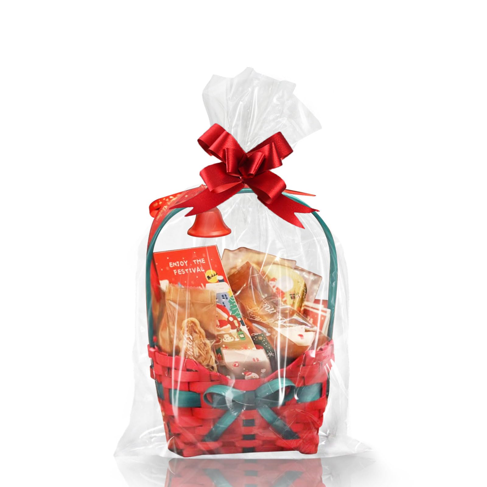 WIKDAY Cellophane Bags 50 PCS 25x36 cm Clear Gift Gags with Ties — image 1