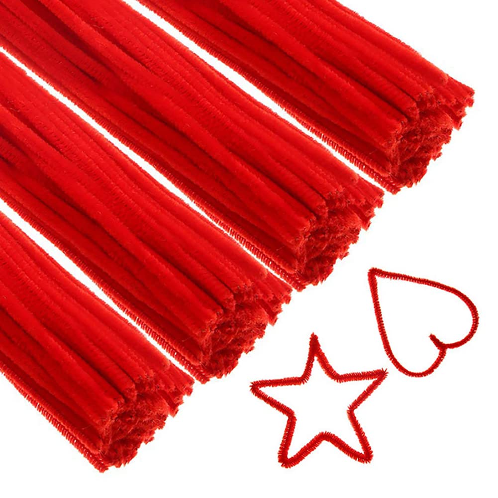 300 Pcs Christmas Pipe Cleaners Red Green White Chenille Stems Craft Pipe Cleaners for Creative Christmas Decorations