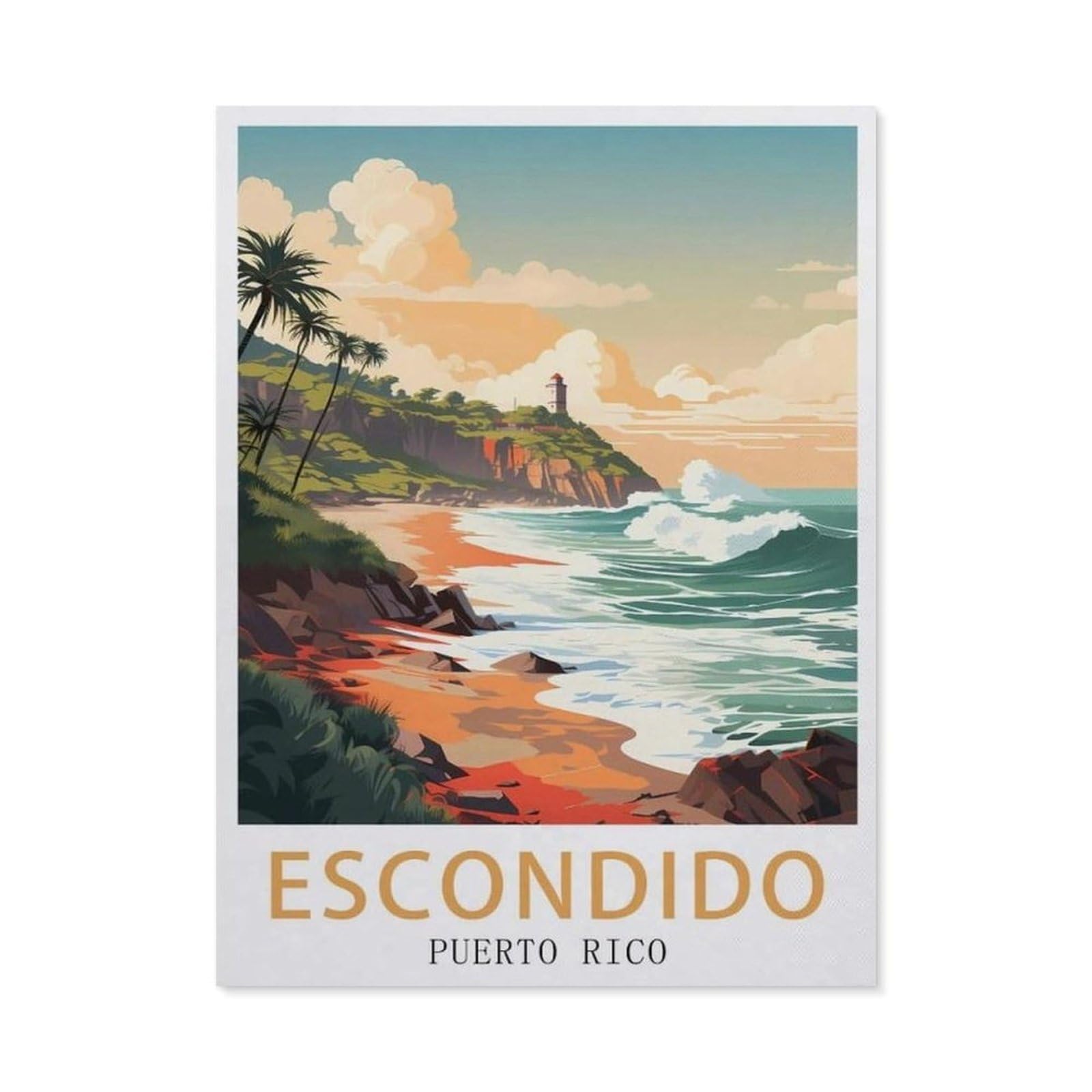 Funny Metal Tin Signs，Escondido Puerto Rico(30x40cm）