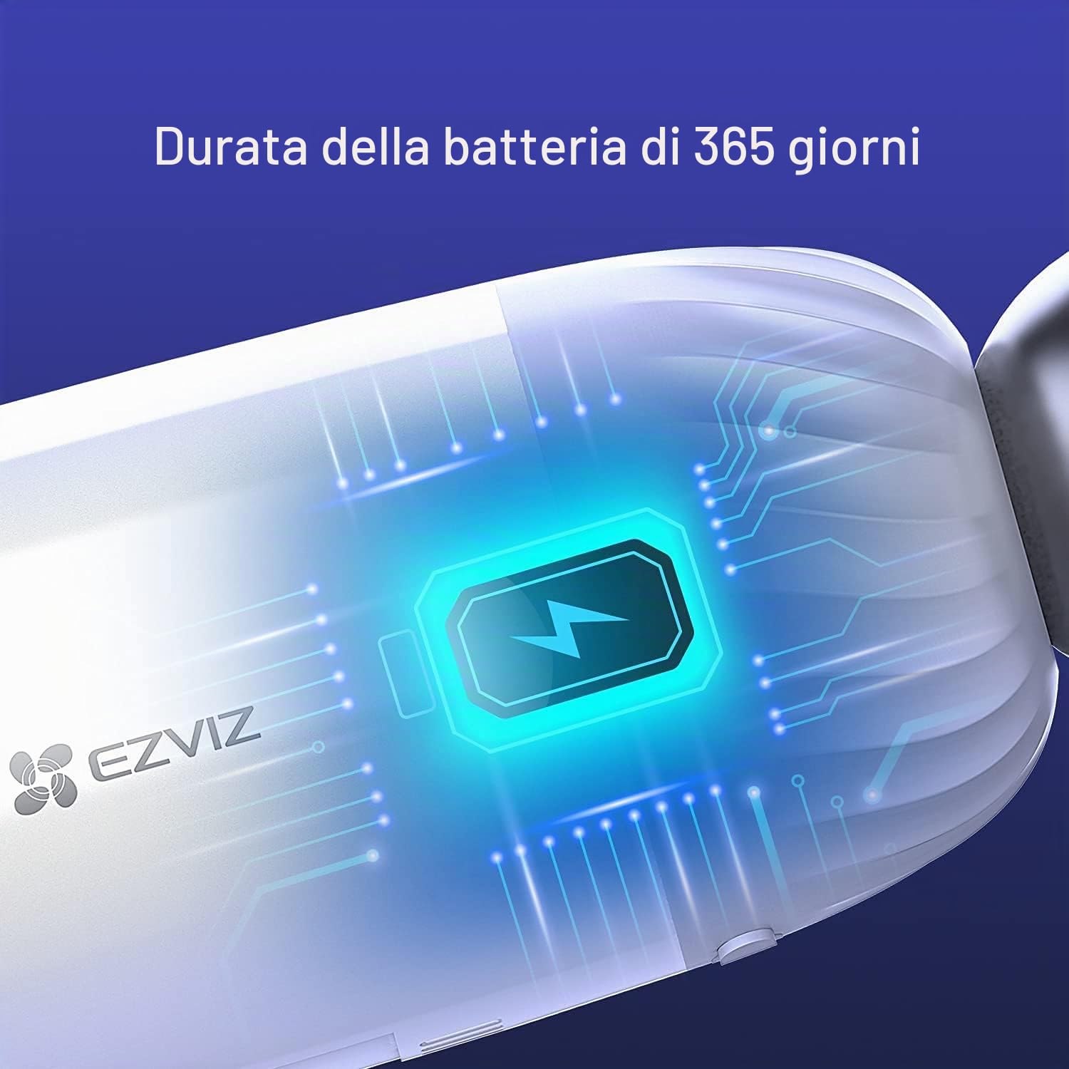 EZVIZ BC1 Telecamere Senza Fili da Esterno 1080p, con Wi-Fi, a Batteria con Durata 365 Giorni, Visione Notturna a Colori, Audio Bidirezionale, Kit da 2 Telecamere con 1 Base, Alexa