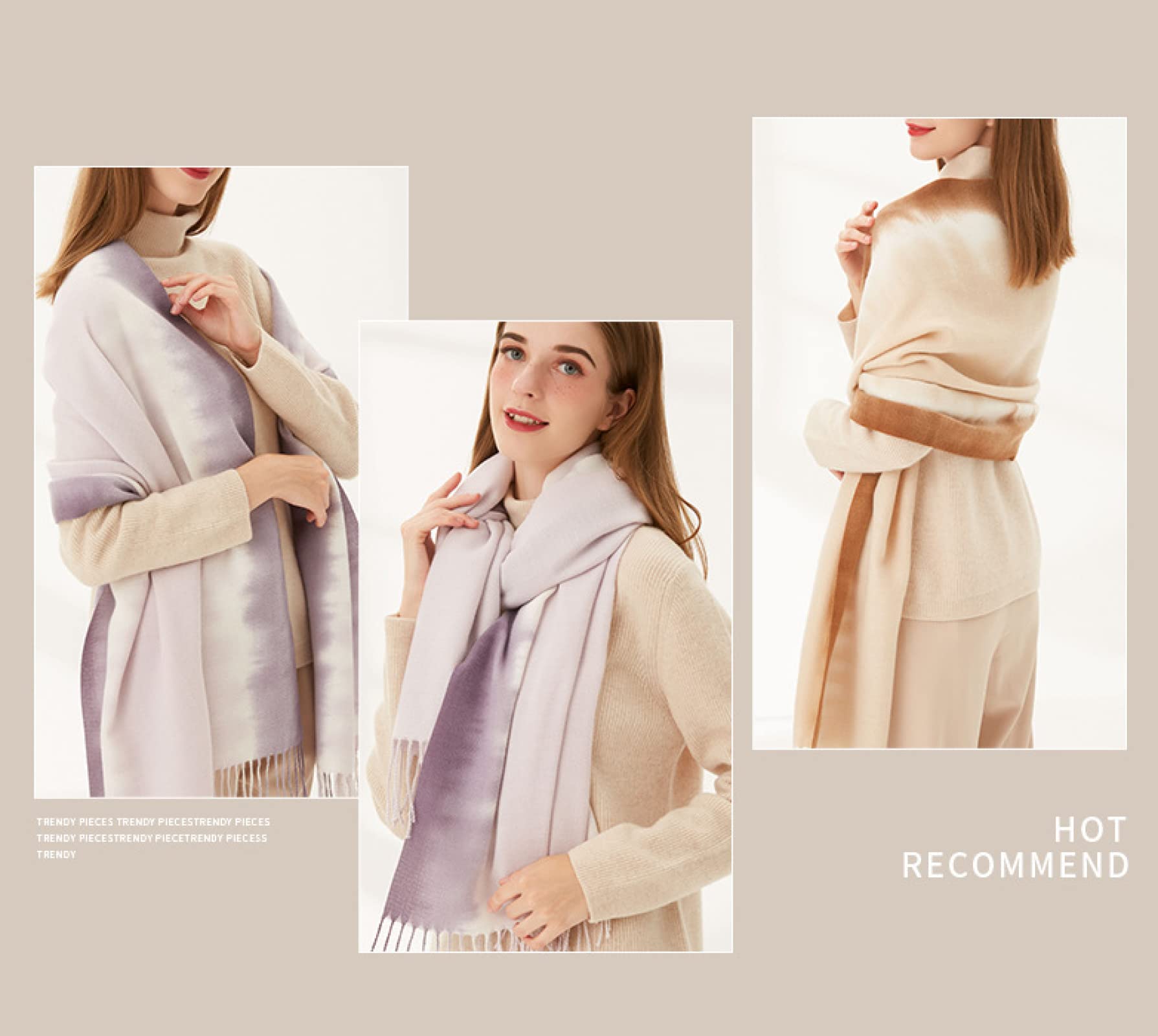 Schal Damen Schals Halstuch Herren Mütze Frühling Herbst Winter Neuer Schal Damenmode Warmer Schal Mit Fransen Schal Langer Schal Eleganter Vielseitiger Einfarbiger Schal