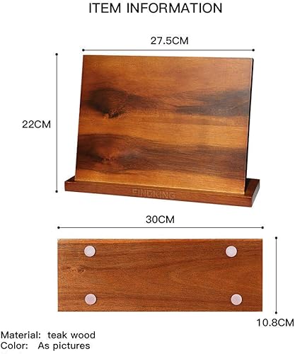 Miniatura 2 de Findking Dynasty Series 9CR18MOV - Bloque magnético de madera de teca para cuchillos (9.0in)