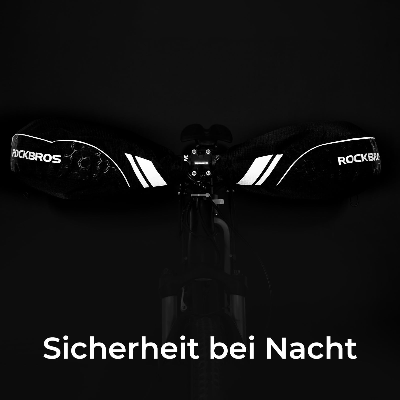 ROCKBROS Lenkerstulpen Lenker Handschuhe für Fahrrad Motorrad Roller Scooter Gefüttert Winddicht Wasserabweisend Reflektierend
