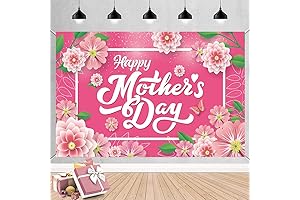 Happy Mothers Day Banner - Pink Mother’s Day Decorations for Family and Friends
