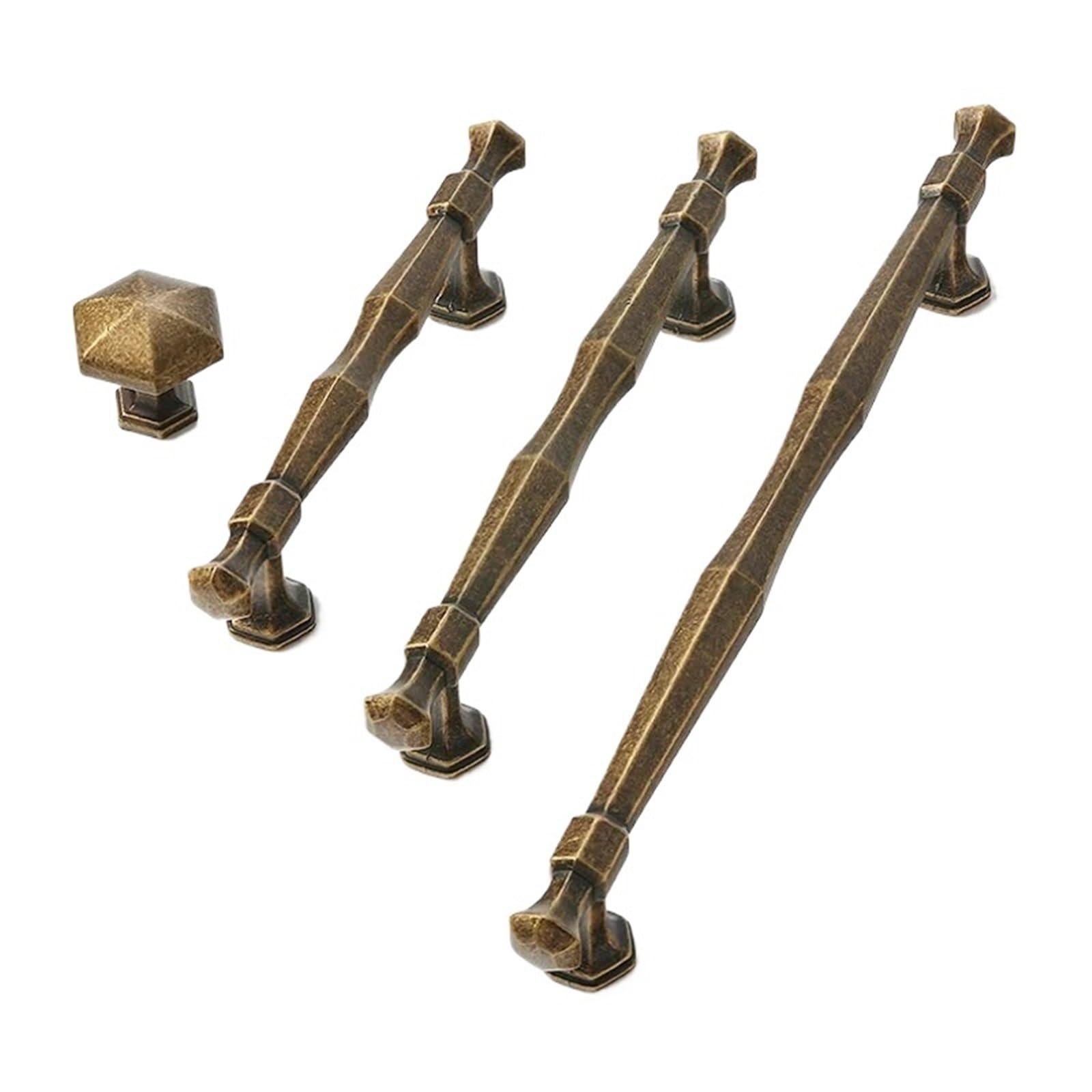 Qvorlth Antique Brass-128 Antique Brass Cabinet Pulls 2 Pcs Cabinet Handles, Kitchen Storage Cabinets Knobs Pulls Drawer Wardrobes(Antique Brass-128)