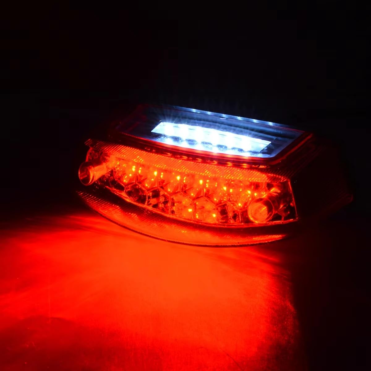 Motocicletta Stop Fanale Posteriore Universale 1pc 12V 21 LED moto bianca luce targa coda rossa luci posteriori freno stop lampada 3 fili