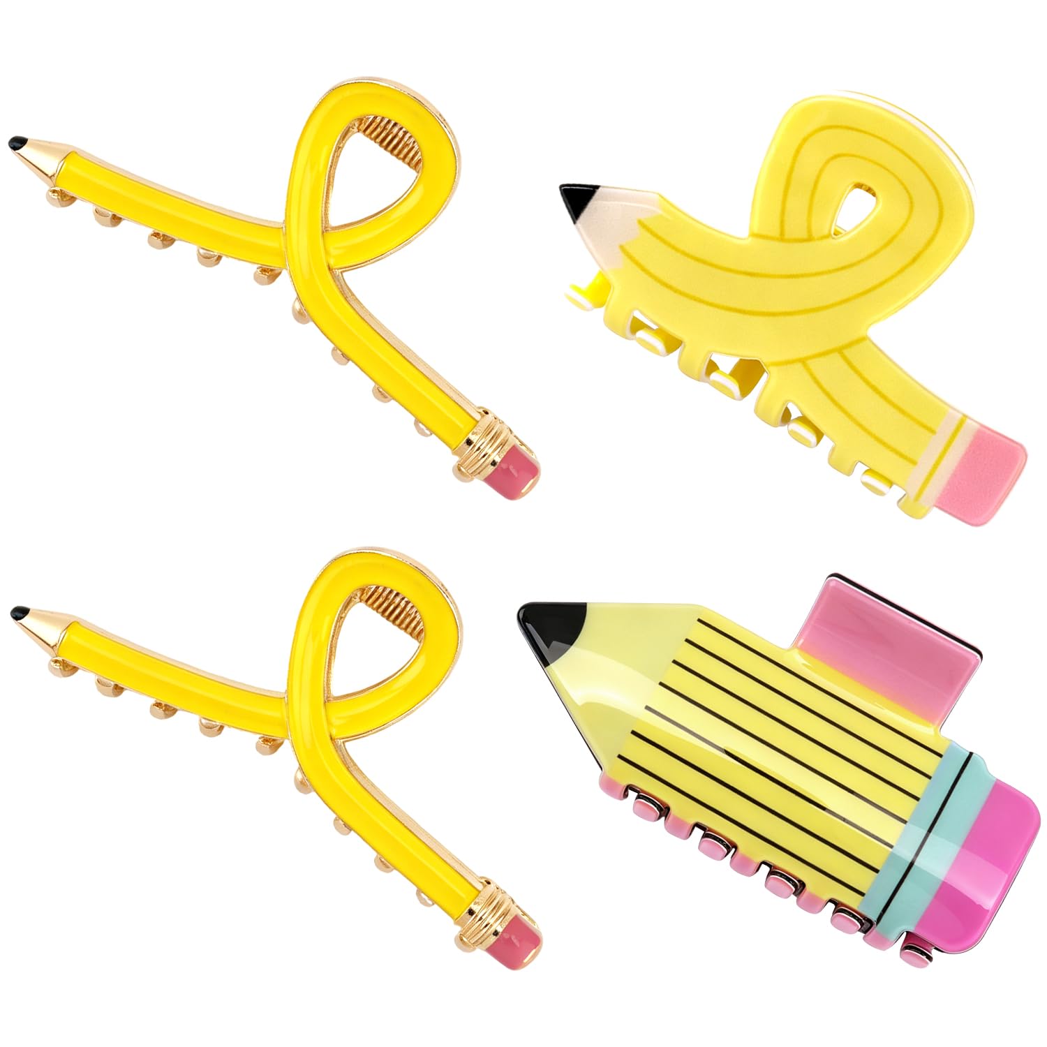 Pencil Hair Clips, Teachers Clips for Back To School Gifts