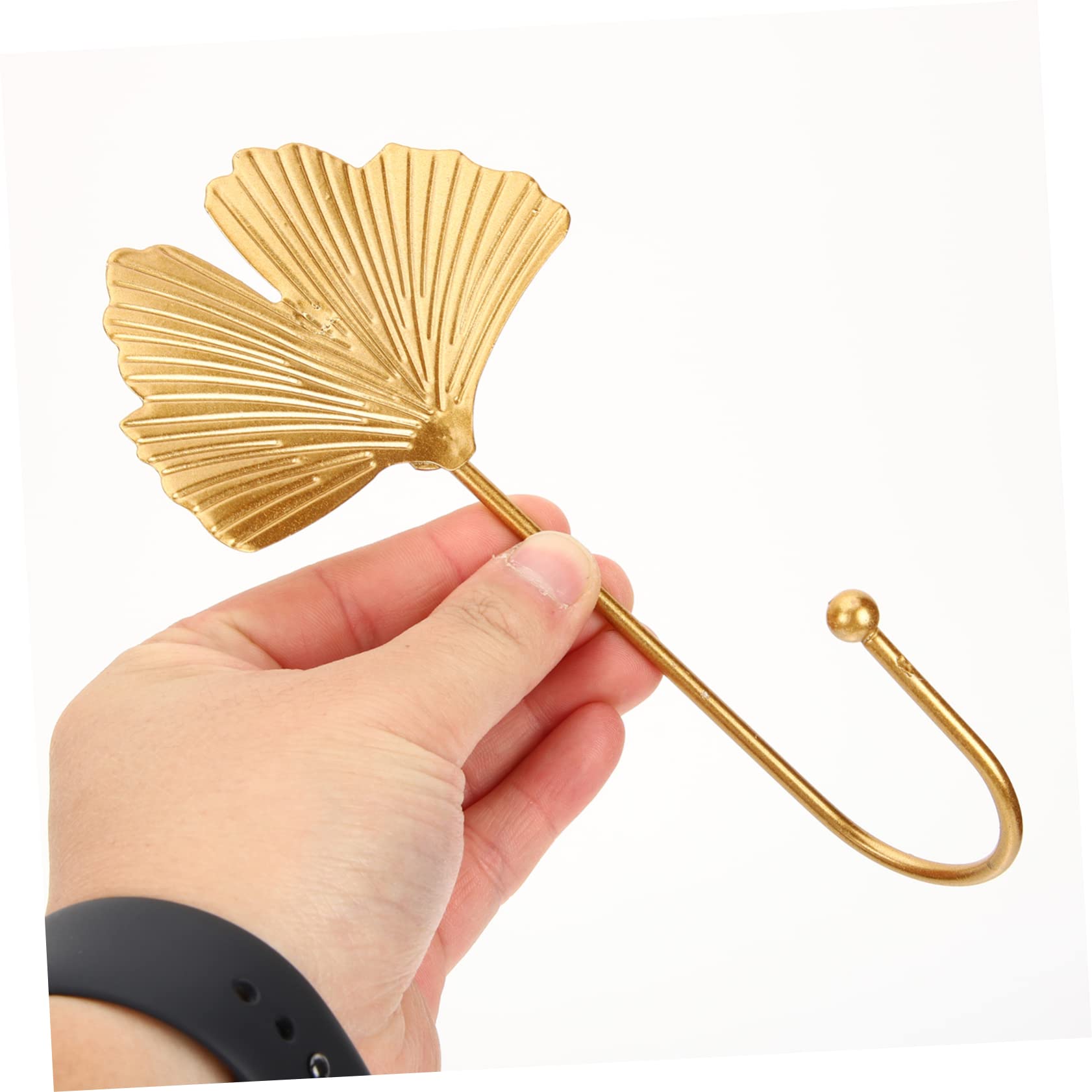 LABRIMP 6 Piezas Ginkgo biloba gancho ganchos para perchero ganchos para colgar puertas ganchos pared enganches pared gancho para pared ganchos adhesivos transparentes planchar Golden