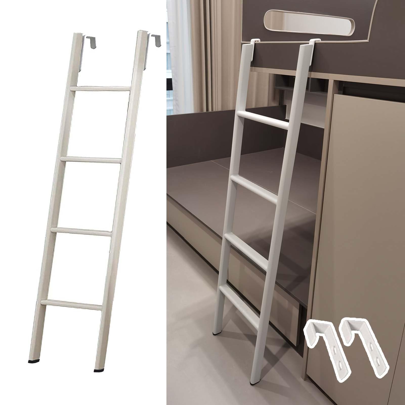 Escalera de Cama, Escalera en Forma de S, Escalera para literas de 50"/55"/63", Escalera para Adultos, Escalera para Autocaravana (tamaño: 116 cm/45 Pulgadas)