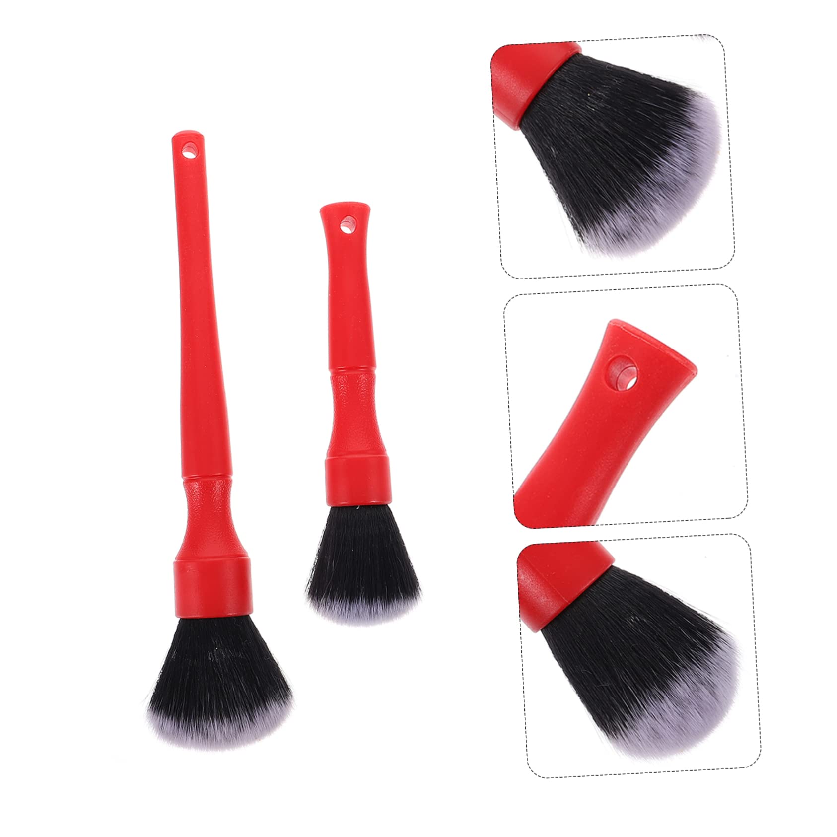 SUPVOX 4pezzi Spazzole per Detailing Auto Ultra Morbide Pulizia Interni Ed Esterni Impugnatura Ergonomica per Venti Pulsanti e Fessure Non Graffiano La Superficie
