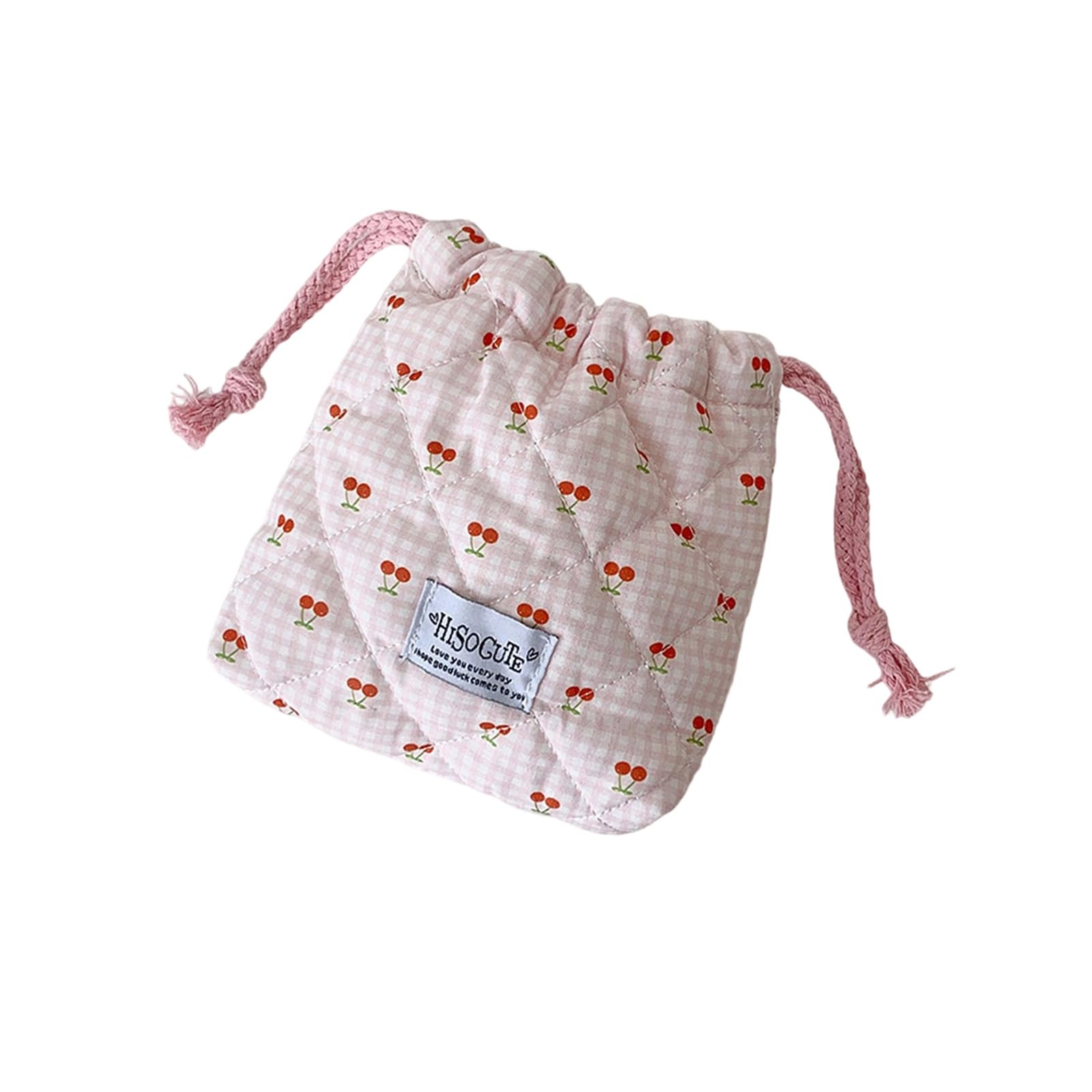 carotoe Polyester Storage Pouches with Adjustable Drawstring Closure for Accessories Cherrys Drawstring Pouches
