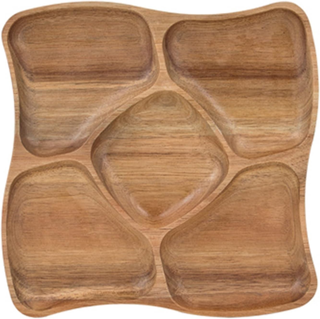 Irregular oval Solid wood Pan Plate Fruit Dishes Saucer tea tray Dessert Dinner Plate Tableware set (Color : C)