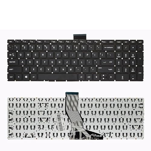 HAOOZAE Teclado Ruso para portátil HP 15-BS, 15-BW, 15S-FQ, 15S-DY, 17-BS, 15-DY, 15-BP, AK, AR 250, 255, G6, TPN-C129, 925008-001, PK132043A00 (RU)(US Black)