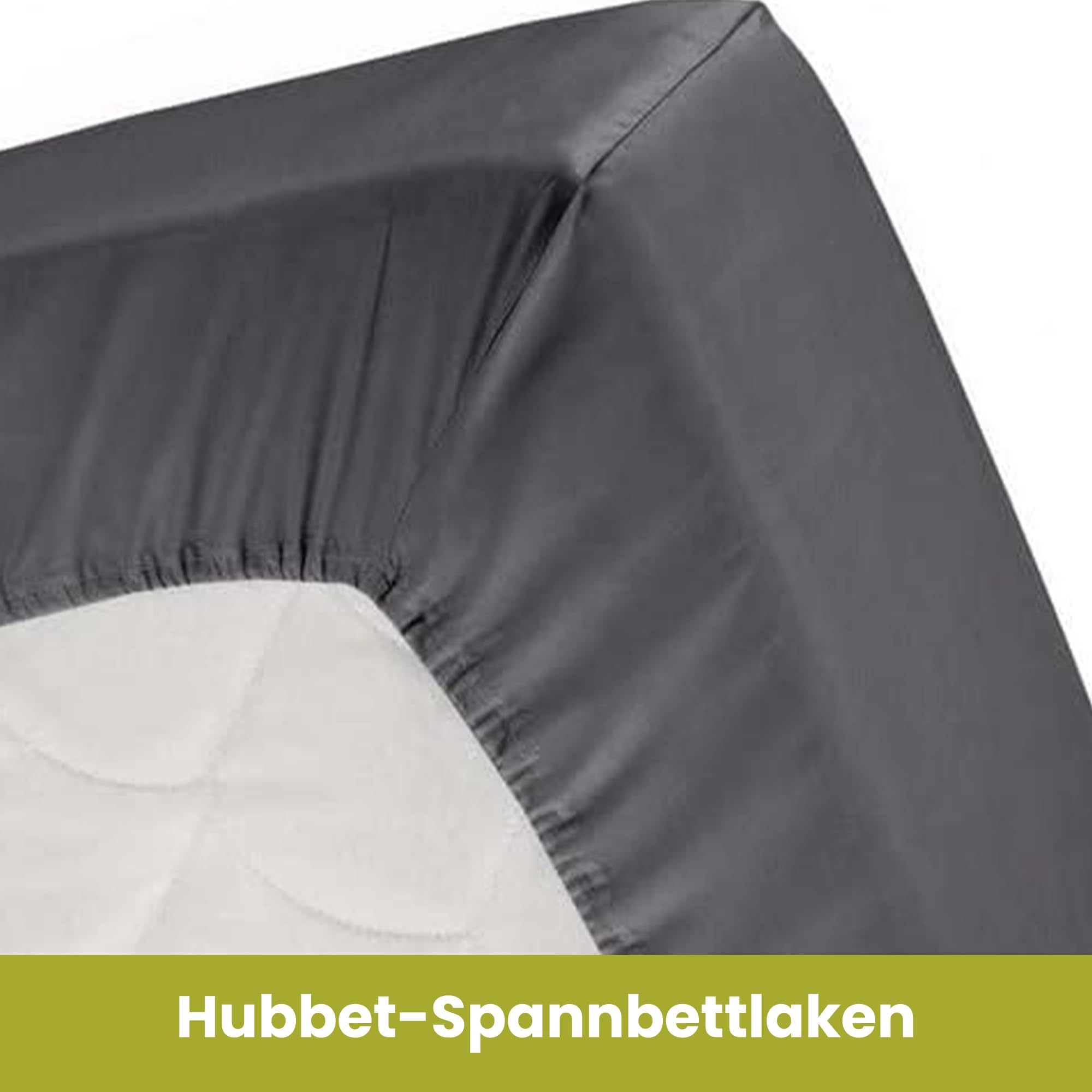 Spanbettlaken Hubbet - Wohnmobil mit Hubbett - Spanbettlaken Wohnmobil - Wohnwagen mit Hubbett - für Matratze Wohnmobil - Oeko-TEX - 100% Baumwolle - Antrazith