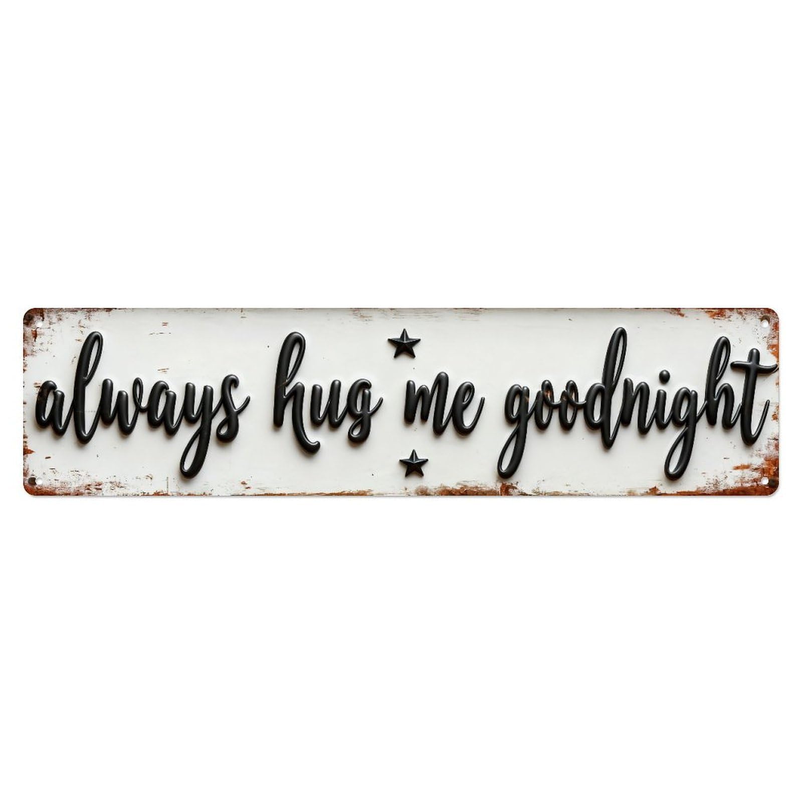Always Kiss Me Goodnight Tin Sign Vintage Metal Sign Home Bar Garden Indoor & Outdoor Wall Decor Retro Metal Poster 4x16 Inch