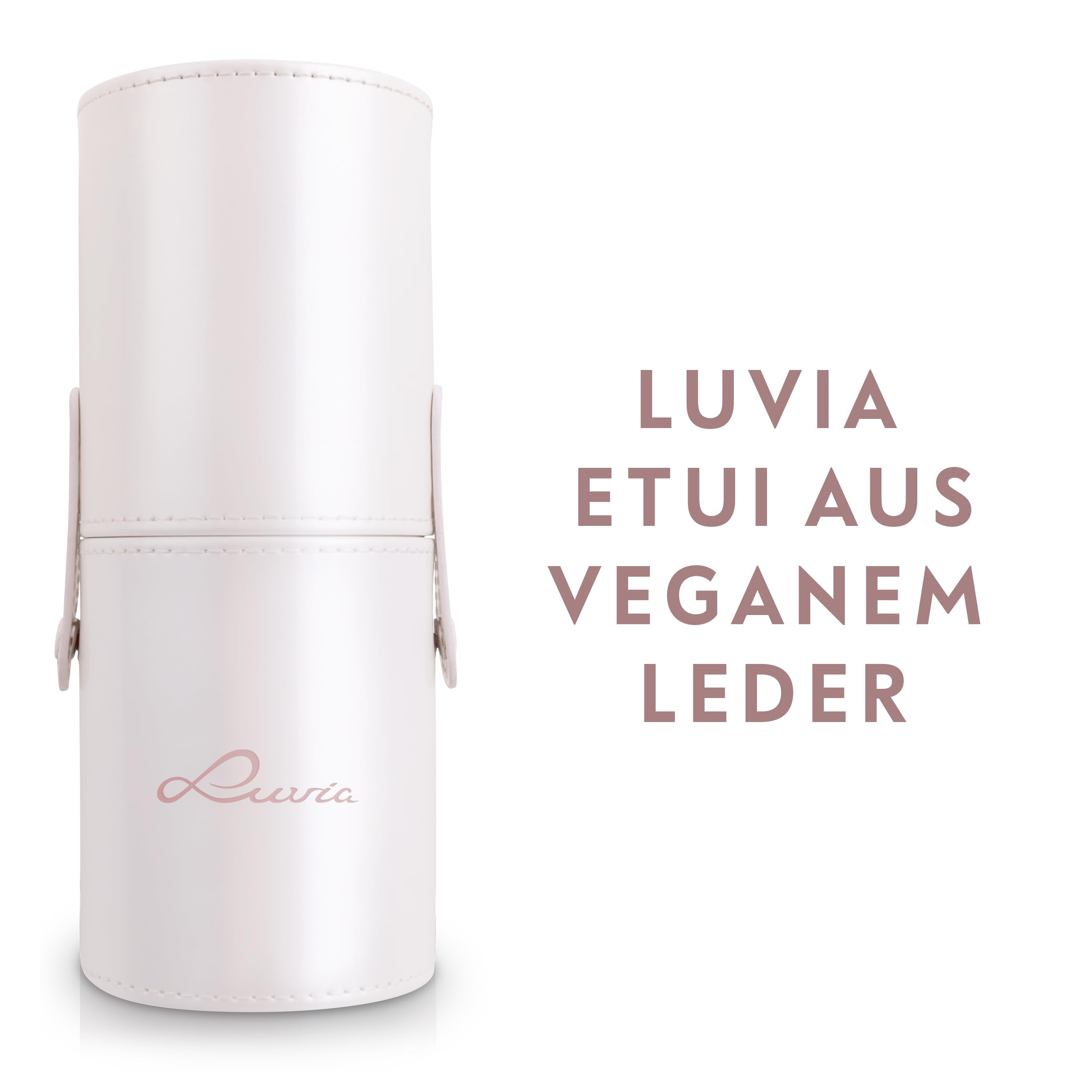 Luvia Prime Vegan Pro - Juego de brochas de maquillaje (7 unidades, incluye soporte para brochas, esponja y estera limpiadora), color nácar y rosa perla