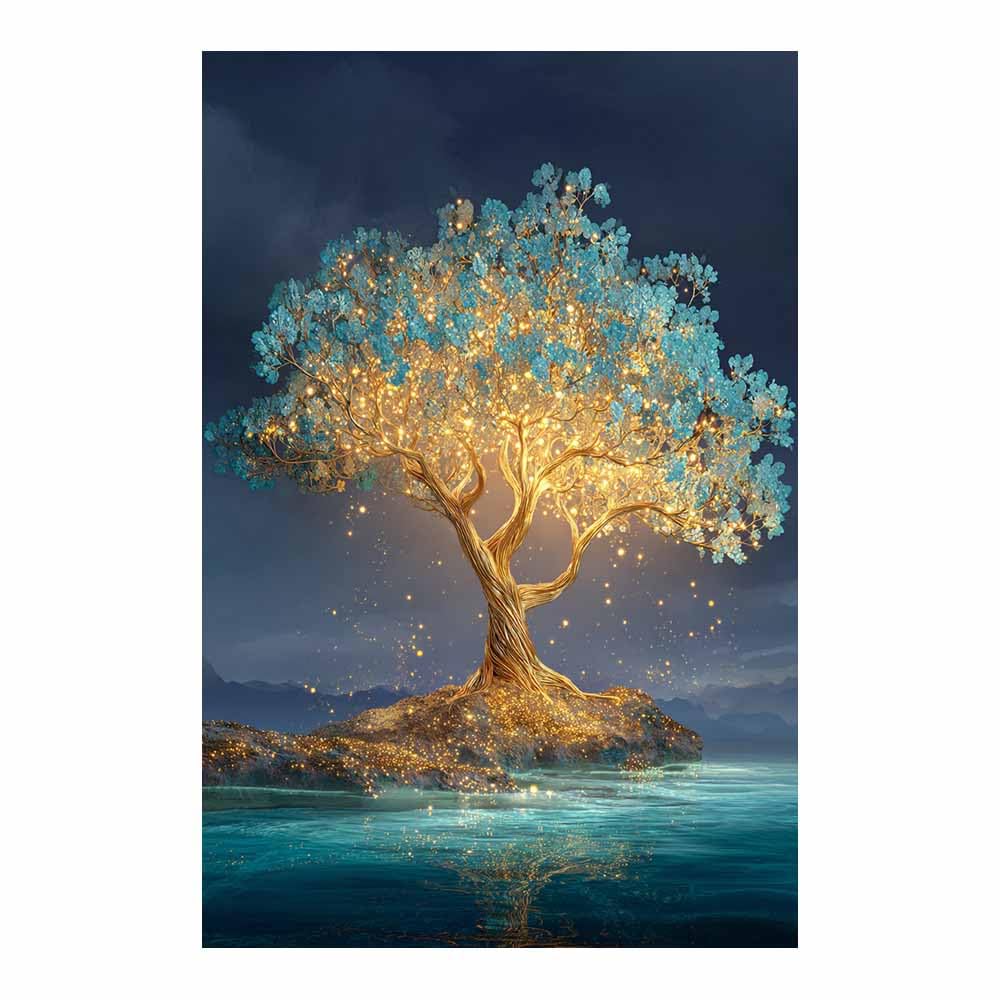 XENIOU Tree Canvas Wall Art Rainbow Cosmic lifes Tree canvas painting wall art, Living Room Bedroom Hallway Stairs Decoration.(Multicolor)-70x100cm Unframed