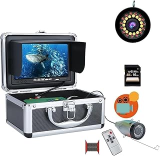 CâMera De Pesca SubaquáTica Câmera de pesca subaquática DVR localizador de peixes Câmeras de pesca subaquática 7 polegadas tela HD 30pcs LED AHD 1080P 16G cartão para pesca no gelo no inverno Localiza