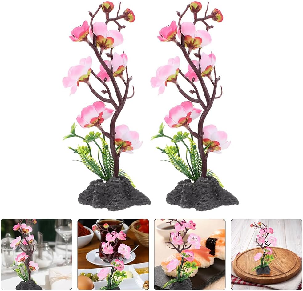 Hemoton Japanese Sushi Plate Decor Set Floral Shaped Dishes Ornaments for Sushi and Sashimi Presentation 8.7 Inch Specialty Plates for Home Office and Party Decoration