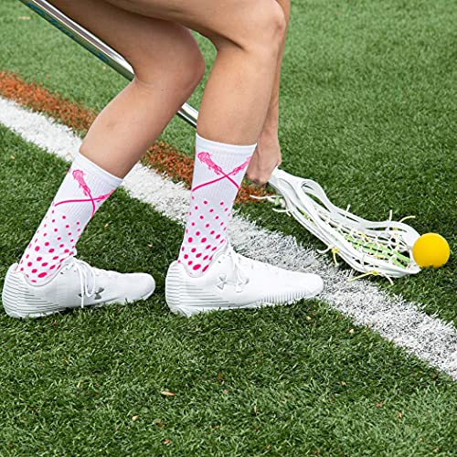 Image of ChalkTalkSPORTS Girls Lacrosse Socks - Mid-Calf Crew - Youth & Adult | Moisture-Wicking Performance Blend, Athletic Lax Gear, Stay-Up Technology, Arch Support, Breathable, Girls and Women