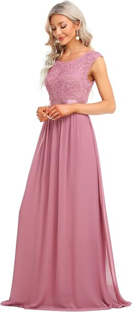 Ever-Pretty Robe De Soirée Longue Dentelle Taille Empire Mousseline Élégante 09993