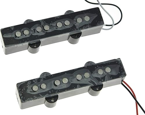 Miniatura 2 de KAISH Alnico V Black 4 String J Bass Style Pickups Set 60s Pastillas de sonido vintage para Jazz J Bass