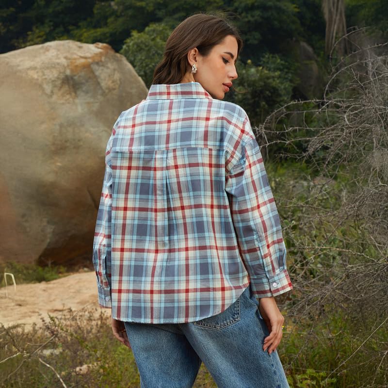 Image of PINACOLADA Women's Solid Oversized Shirt for Casual Wear | Spread Collar | Long Sleeve | Button Closure | Oversized Shirt Crafted with Comfort Fit for Everyday Wear