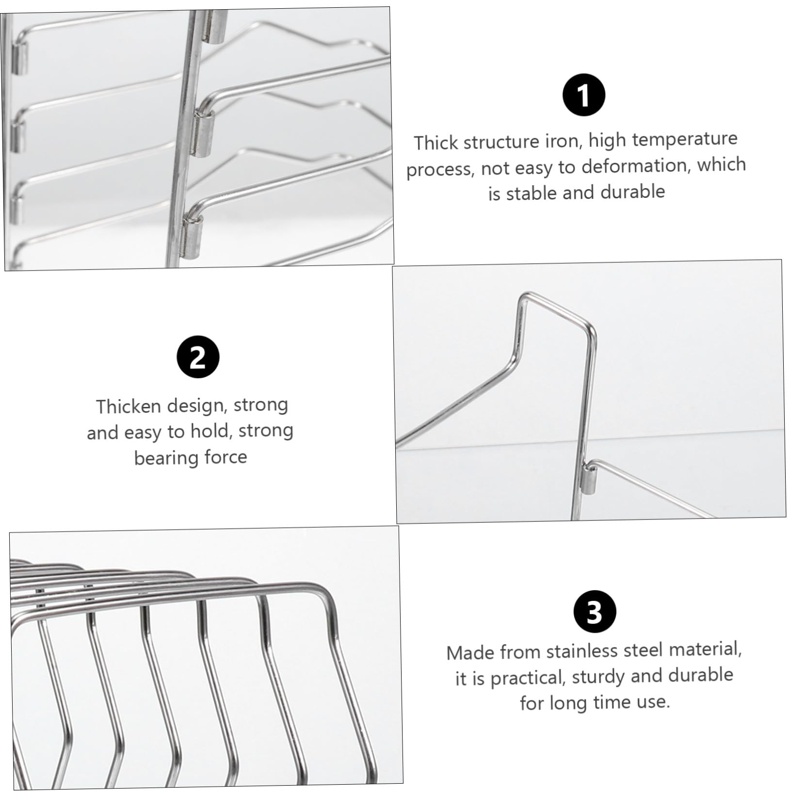Porta Bistecca e Design Smontabile in Acciaio Inossidabile Set 5 Pezzi Supporto per Carne Sotto Vuoto Facile da Installare Superficie Liscia