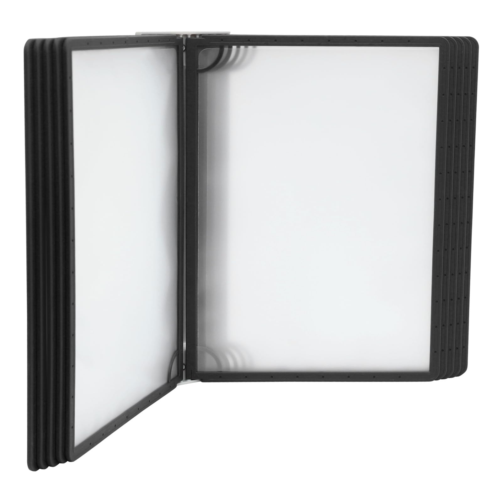 Magnetischer Wand Sichttafelsystem mit 10 Sichttafeln A4 in Schwarz für Messehallen, Restaurants, Büros, öffentliche Plätze