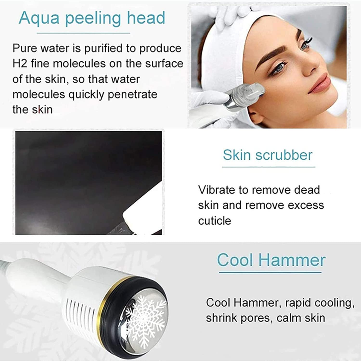 Hidrógeno y oxígeno Máquina de Belleza, 6-en-1 Profesional Diamante microdermabrasión máquina Peeling Agua Hydro dermoabrasión RF depurador HydraFacial Máquina