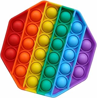 العاب بوب ات فيدجيت، سيليكون لتخفيف التوتر لمرضى التوحد وذوي الاحتياجات الخاصة من براناي (لوح ثماني الاضلاع بالوان الرينبو)