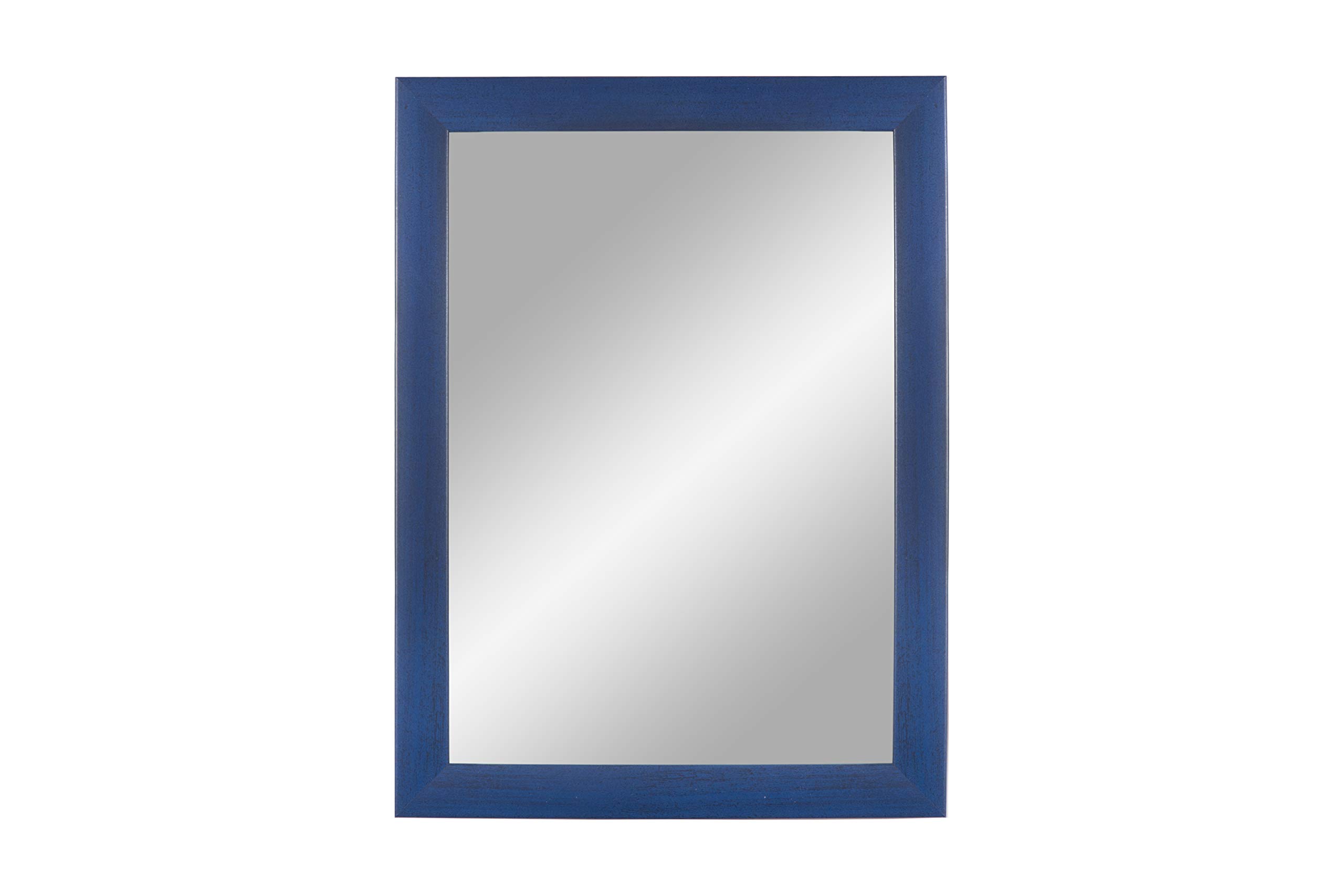 Duisburger-Rahmen24 Flex 35 - Specchio da Parete 50x120 cm con Cornice (Blu Scuro Sfocato), Specchio su Misura con Striscia di Legno MDF da 35 mm di Larghezza e Parete Posteriore Robusta con Ganci