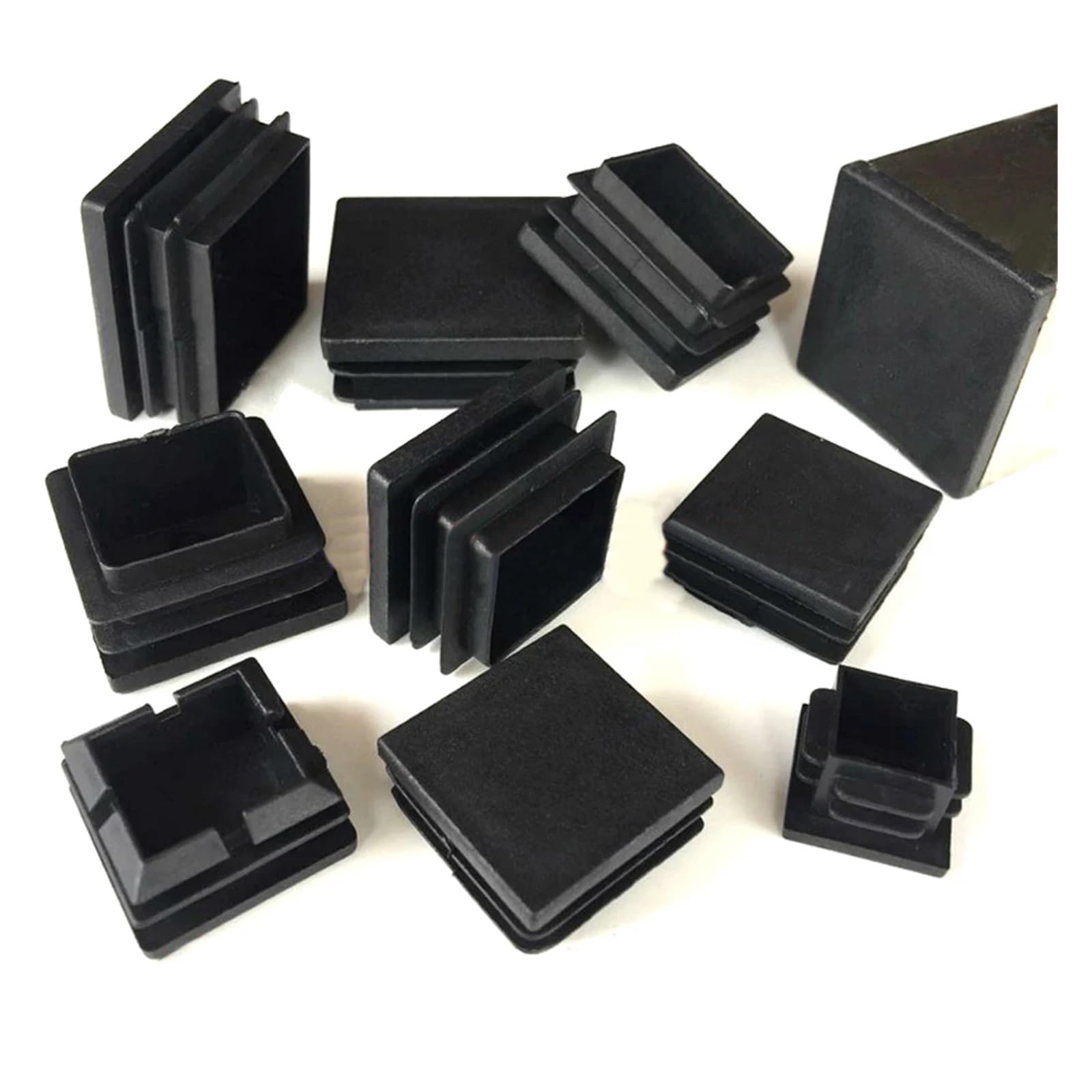 2/4/10 Uds. Tapón de inserción de Tubo de Tapa de Extremo Ciego Negro de plástico Cuadrado 10x10~100x100mm (Color : 10PCS, Tamaño : 100x100mm)