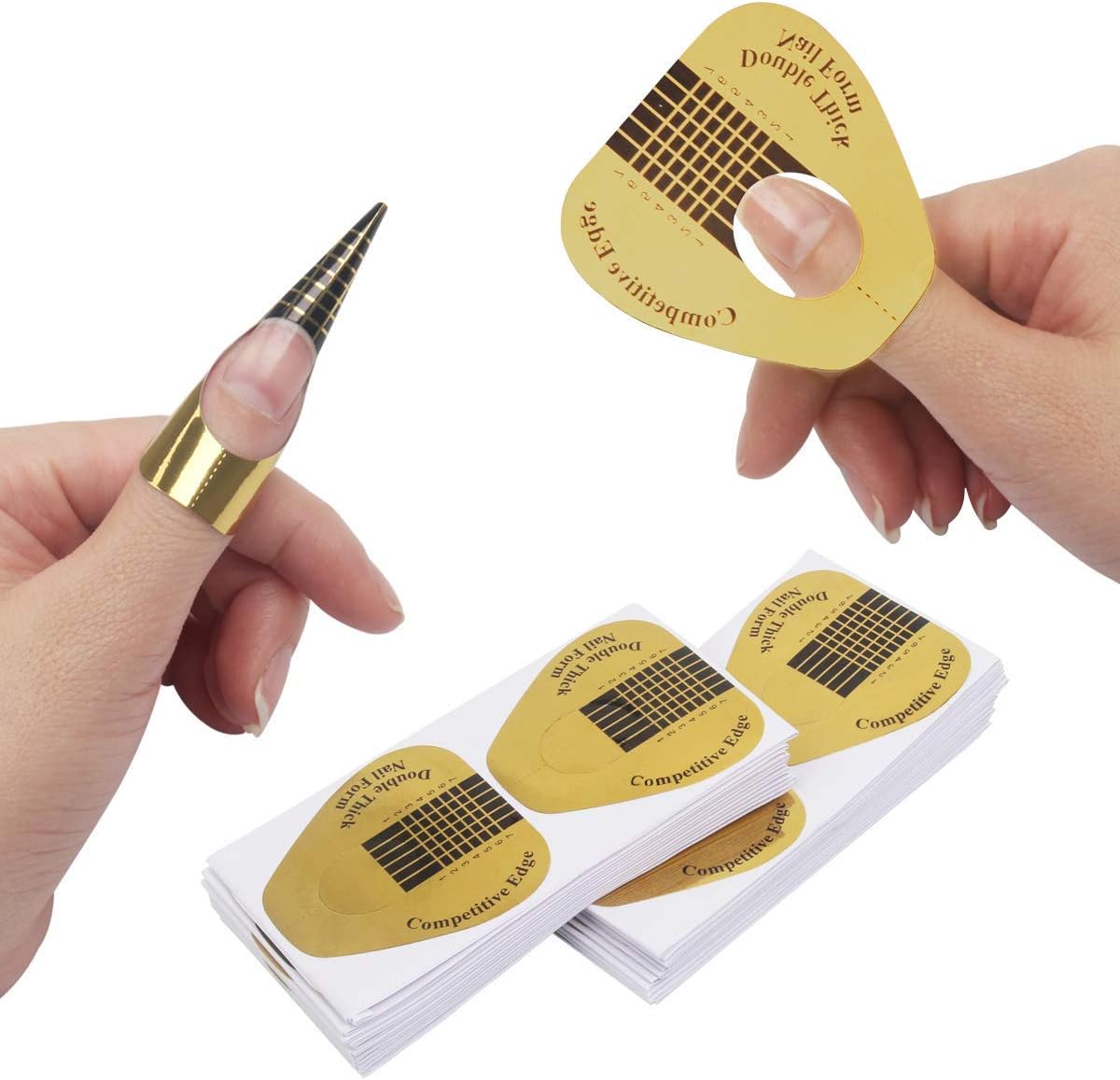 200 PCS Nail Forms for Builder Gel, AHIER Self-adhesive Nail Extension Forms for DIY at Home Professional Nails Art Supplies