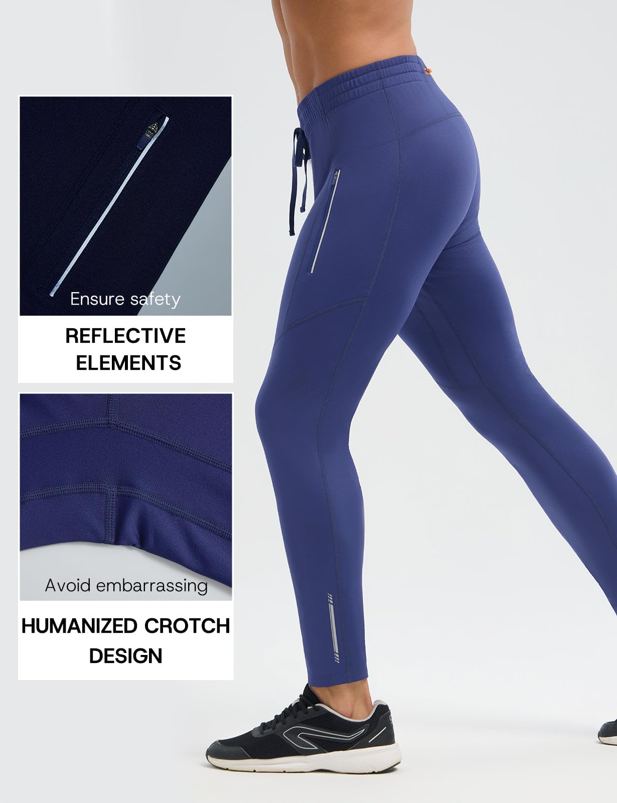 baleaf Pantaloni a compressione da uomo, leggings termici, invernali, pantaloni sportivi per attività all'aria aperta, traspiranti, per sport e corsa, lunghi