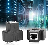 Vista 5 de 2 adaptadores de cable Ethernet, 1 a 2 RJ45 hembra LAN Ethernet Splitter Cable adaptador adaptador RJ45 acoplador RJ45 extensor Ethernet Plug & Play