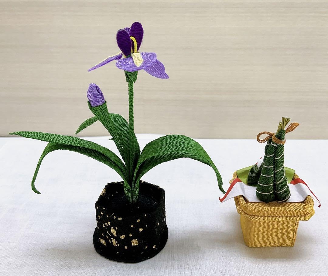 Amazon | 5月飾り花菖蒲＆ちまき飾り五月人形 ちりめん 端午の節句