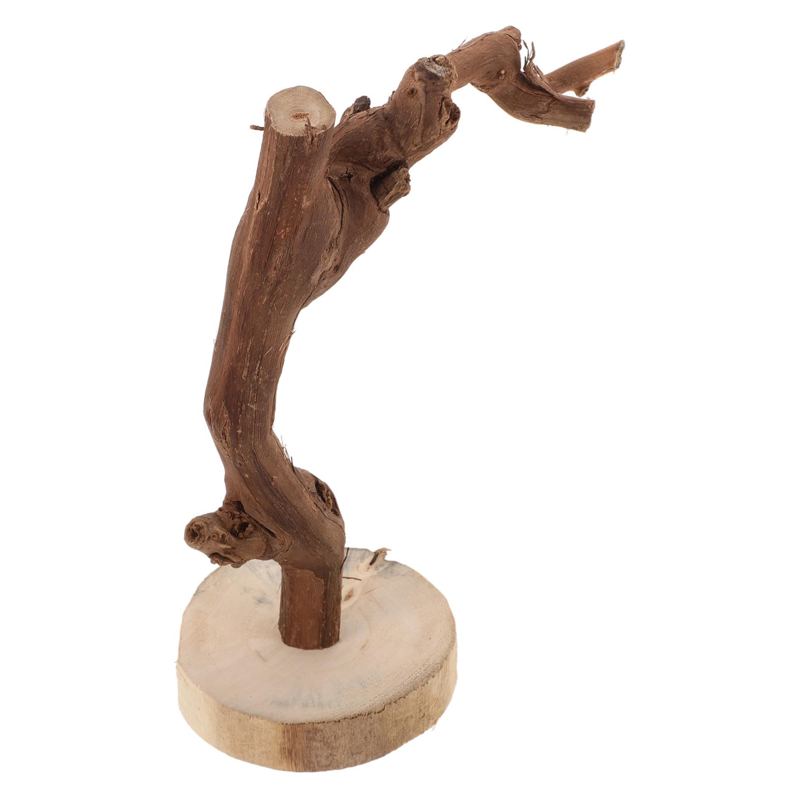 Posatoio per Pappagalli con Base, Supporto in Legno per Uccelli | Struttura Multifunzione, Presa Sicura Antiscivolo, per Interazione e Gioco Stile Casuale