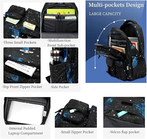 Miniatura 4 de Boys Backpacks for Primary Junior School Kids Backpack with Lunch Box Galaxy Space Bookbags for Boys Girls