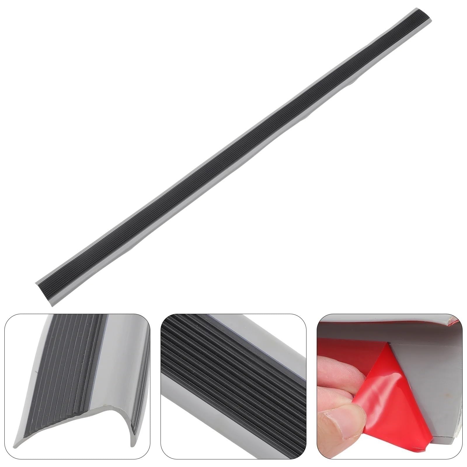 Tira antideslizante para peldaños de escalera, 400 cm, protectores de bordes de madera, peldaños de vinilo, alfombras de área, color negro
