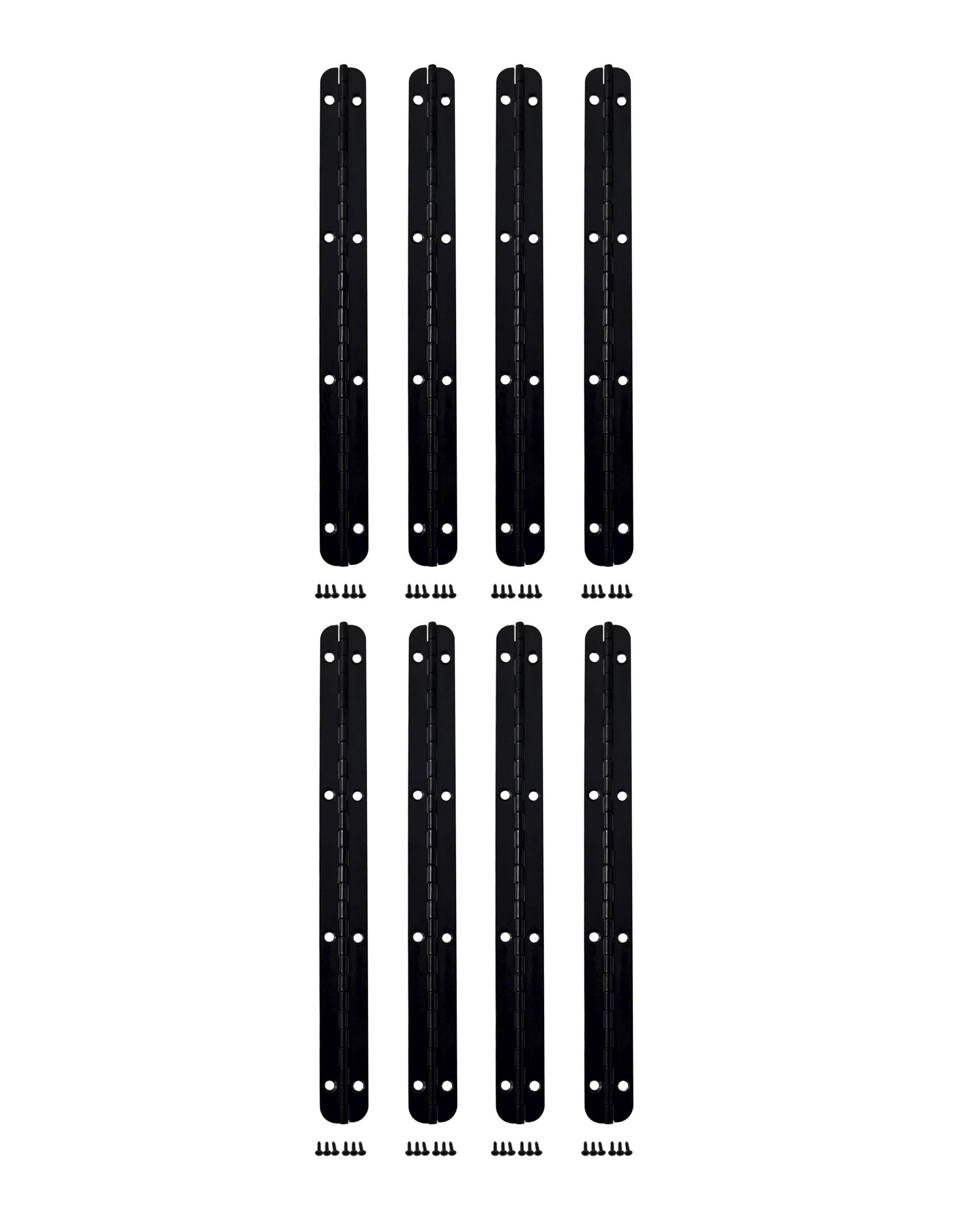 QCAA Zawias drewnianego pudełka na biżuterię z litego mosiądzu, zawias do szafy, 160 mm x 13 mm, matowy czarny, wyprodukowano na Tajwanie, 8 szt