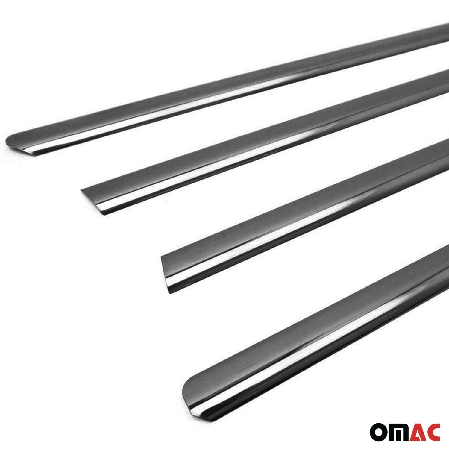OMAC Fensterleisten Zierleisten kompatibel mit Mercedes ML 2005-2011 Edelstahl Dunkel 4tlg