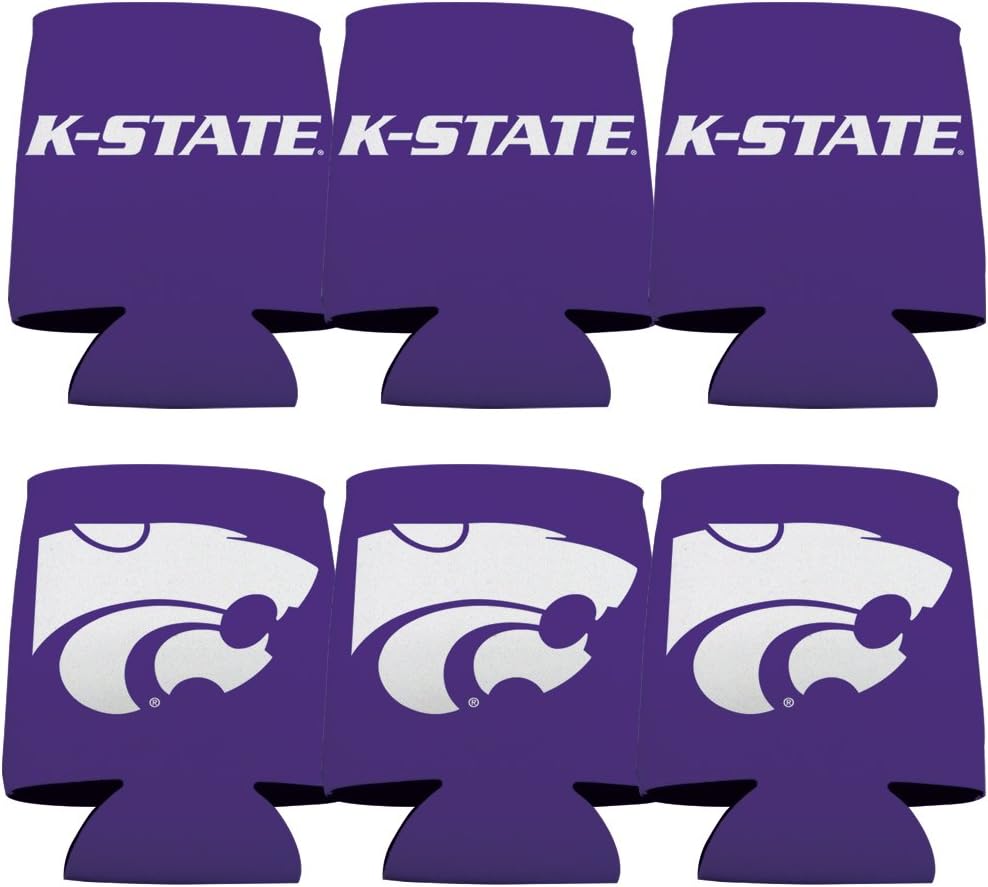 VictoryStore Kansas State University Can Coolers – Set of 12, Full Color Wildcats Purple Design – Fits 12oz Cans & 12–16oz Bottles – Foldable, Durable, Insulated Drink Sleeves