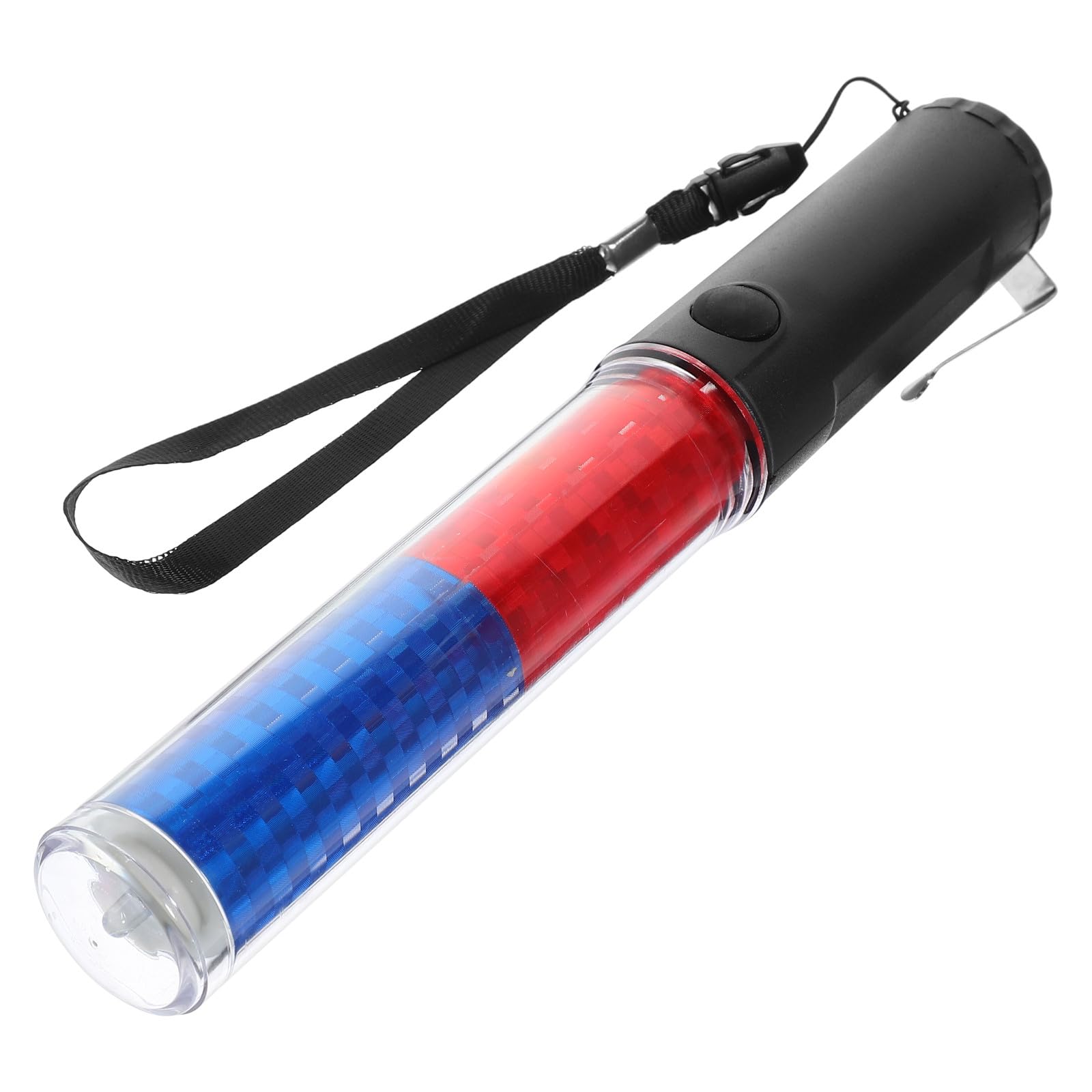 Mikikit Varilla Luminosa de 26 CM para Control de Tráfico Luz LED Roja y Azul Bastón de Animación Reutilizable Gancho para Conciertos Fiestas y Señalización de Seguridad Industrial